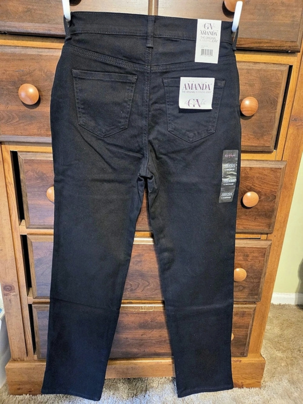 Gloria Vanderbilt Amanda Classic Tapered Jean Black Size 4 Average